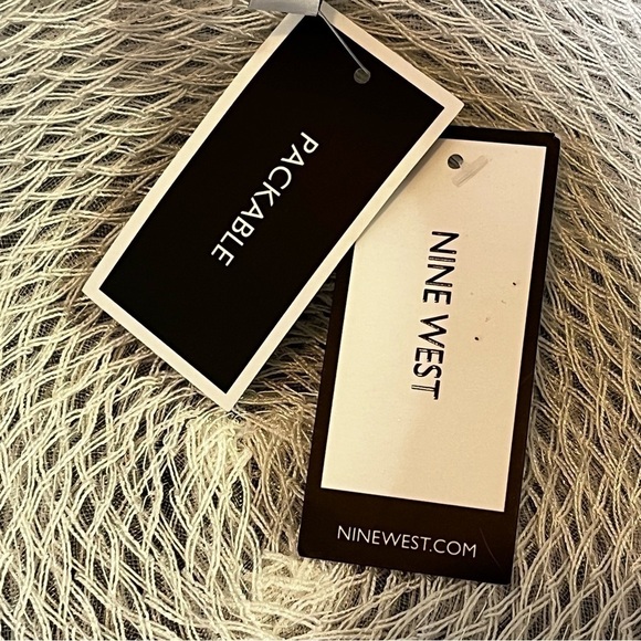 Nine West Womens Sun Hat White Wide Brim Boat Garden Golf Travel Straw Summer - Picture 6 of 6